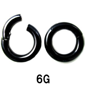 画像1: ＢＫ　ブラックチタン　クリッカー　【６Ｇ】１８ｍｍ　ボディピアス　★ネコポス翌日３００円★