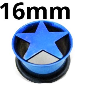 画像1: ＮＩＯＢＬ　ブルーニオビウム　スター★シングルフレアイヤーレット　【１６ｍｍ】　ボディピアス　★ネコポス翌日３００円★