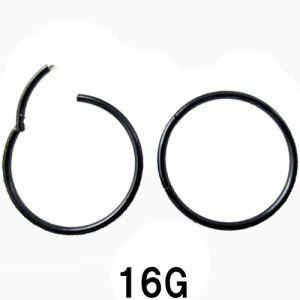 画像1: ＢＫ　ブラックチタン　クリッカー　【１６Ｇ】（６〜２４）ｍｍ　ボディピアス　★ネコポス翌日３００円★