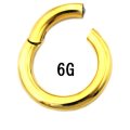 １８ＧＰ １８金ゴールド　クリッカー　【６Ｇ】（１２〜２０）ｍｍ　ボディピアス　★ネコポス翌日３００円★