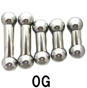 画像1: ＳＳ　サージカルステンレス　ストレートバーベル【０Ｇ】(６〜２４)ｍｍ　ボディピアス　★ネコポス翌日３００円★