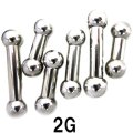 ＳＳ　サージカルステンレス　ストレートバーベル【２Ｇ】(６〜２６)ｍｍ　ボディピアス　★ネコポス翌日３００円★
