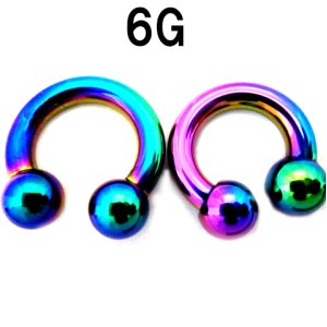 画像: ＮＩＯＲＢ　レインボーニオビウム　サーキュラーバーベル　【６Ｇ】１４ｍｍ　ボディピアス　★ネコポス翌日３００円★