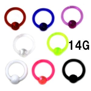 画像: UV　アクリル　ビーズリング　【１４Ｇ】　ボディピアス　★ネコポス翌日３００円★