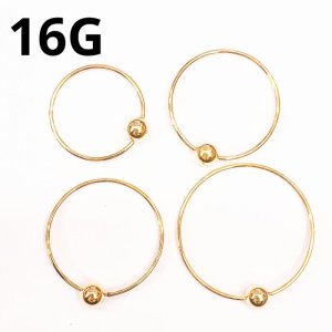 画像: １８ＧＰ １８金ゴールド　ビーズリング【１６Ｇ】（２２，２４，２６，３０）ｍｍ　ボディピアス　★ネコポス翌日３００円★