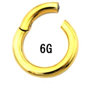 画像: １８ＧＰ １８金ゴールド　クリッカー　【６Ｇ】（１２〜２０）ｍｍ　ボディピアス　★ネコポス翌日３００円★