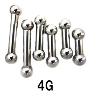 画像: ＳＳ　サージカルステンレス　ストレートバーベル【４Ｇ】(６〜３２)ｍｍ　ボディピアス　★ネコポス翌日３００円★