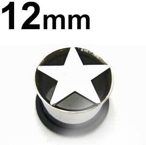 画像1: ＳＳ　サージカルステンレス　スター★シングルフレアイヤーレット　【１２ｍｍ】　ボディピアス　★ネコポス翌日３００円★