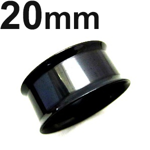 画像1: ＢＫ　ブラックチタン　ダブルフレアイヤーレット　【２０ｍｍ】　ボディピアス　★ネコポス翌日３００円★