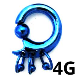 画像1: ＮＩＯＢＬ　ブルーニオビウム　三連親子ビーズリング　【４Ｇ】　ボディピアス　★ネコポス翌日３００円★